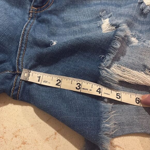 Cello Blue Distressed Jean Shorts High-Waisted SZ Xlarge - Picture 9 of 11